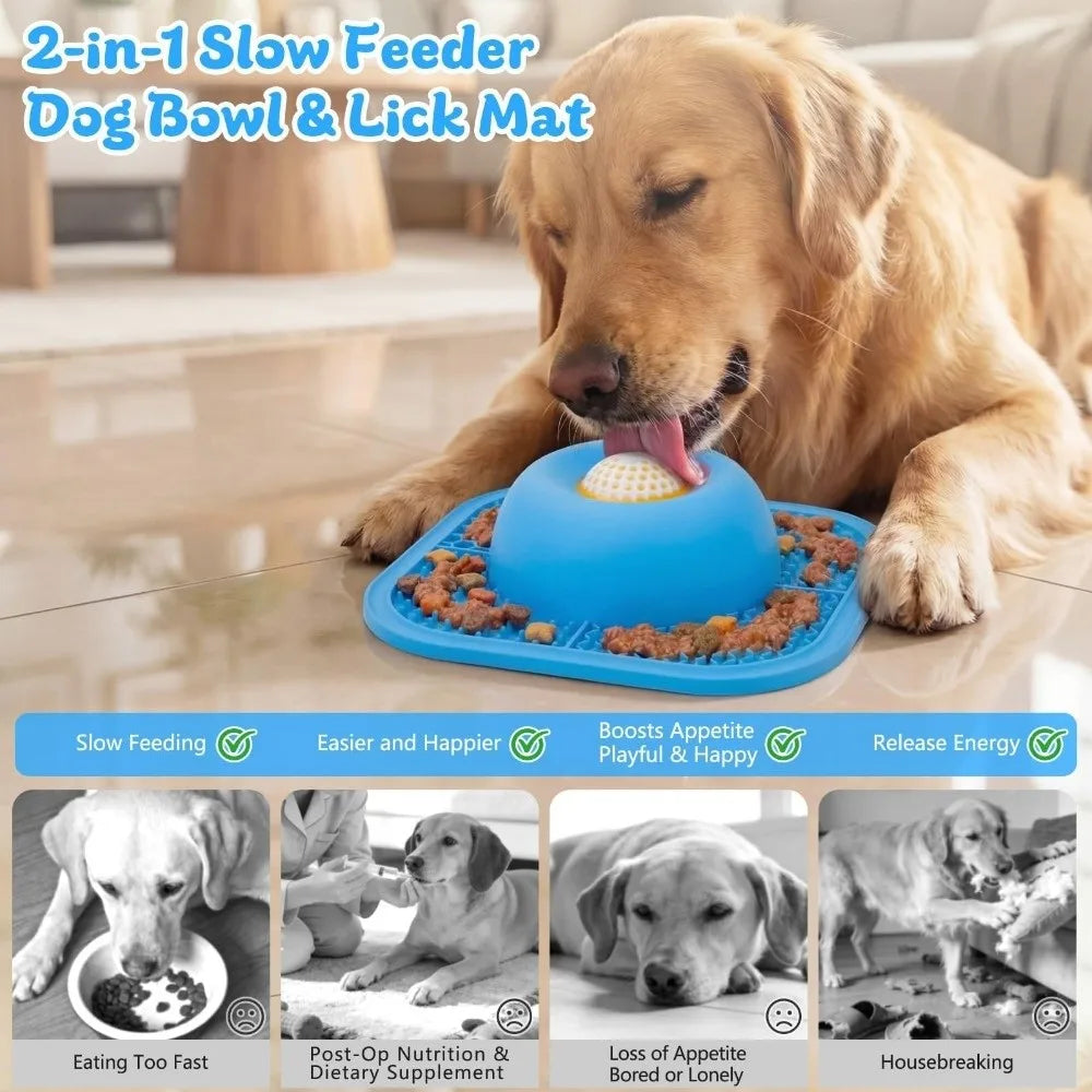 Resin Slow Feeder Dog Bowls Thick Liquid Treat Interactive Rolling Ball Dog Slow Eat Bowl Anti-Slip Puppy Licking Toy