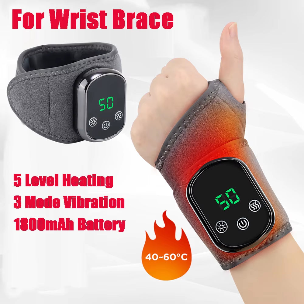 Electric Wrist Protector Hand Wrist Massager Hot Compress Vibration Wrist Support Guard Band Brace Muscle Relaxation Wristband