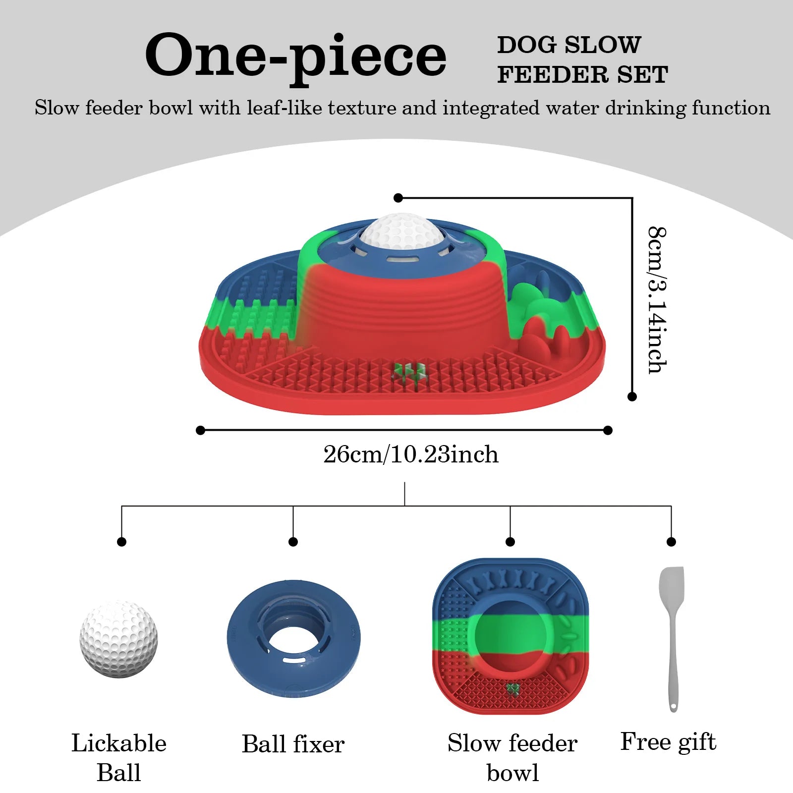 Silicone Slow Feeder Dog Bowl Anti-Choking Pet Eating Dish Food-Grade Non-Slip Puppy Slow Food Feeder Plate for Medium Large Dog