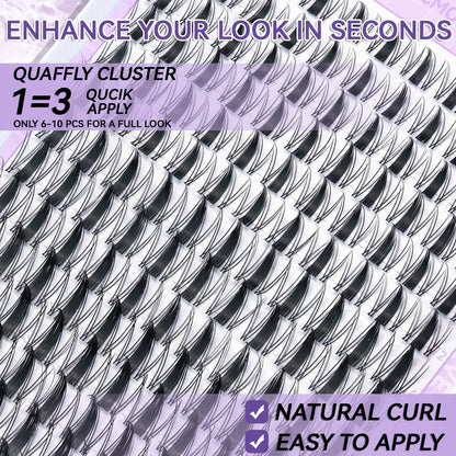 Fairy Lash Clusters Kit Eyelash Extensions Set, Manga Lash Clusters with Bond, Eyelash Fixer, Glue Remover, Tweezers and Eyelash Brush, DIY Spider Individual Lash Clusters for Wispy Volume#Global PICKS