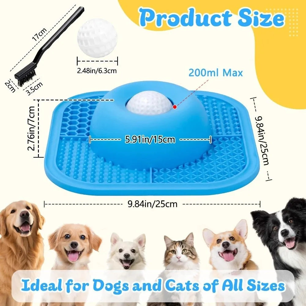 Resin Slow Feeder Dog Bowls Thick Liquid Treat Interactive Rolling Ball Dog Slow Eat Bowl Anti-Slip Puppy Licking Toy