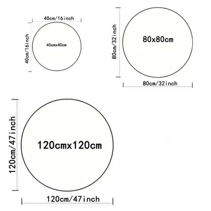 Visual Hole Black Cat round Halloween Rug Optical Illusion Circular Floor Mat Non Slip Soft Carpet for Bedroom Dorm Home Decor